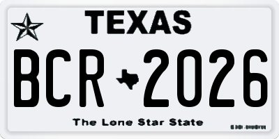 TX license plate BCR2026