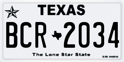 TX license plate BCR2034