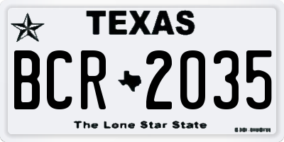 TX license plate BCR2035
