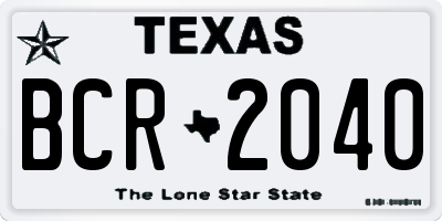 TX license plate BCR2040