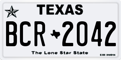TX license plate BCR2042