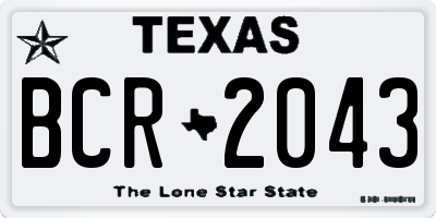 TX license plate BCR2043