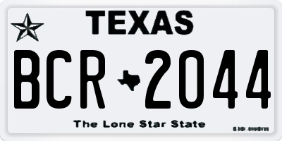 TX license plate BCR2044