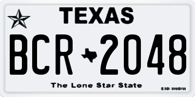 TX license plate BCR2048