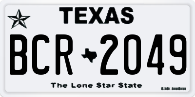TX license plate BCR2049