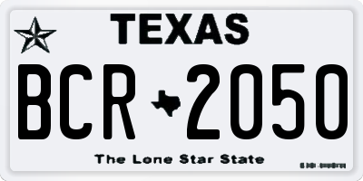TX license plate BCR2050