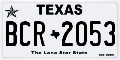 TX license plate BCR2053