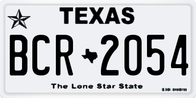 TX license plate BCR2054