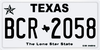 TX license plate BCR2058