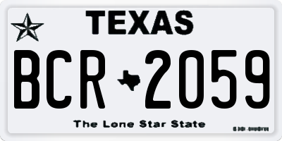 TX license plate BCR2059