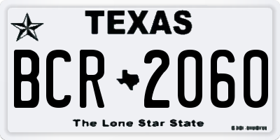 TX license plate BCR2060