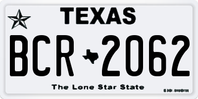 TX license plate BCR2062