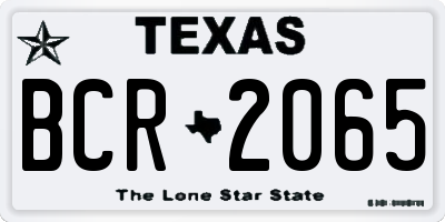 TX license plate BCR2065