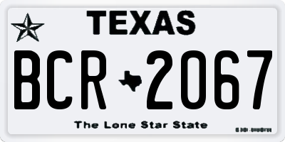 TX license plate BCR2067