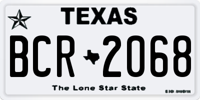 TX license plate BCR2068