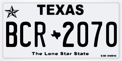 TX license plate BCR2070