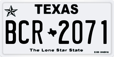 TX license plate BCR2071