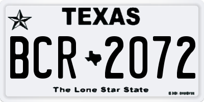 TX license plate BCR2072
