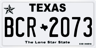 TX license plate BCR2073
