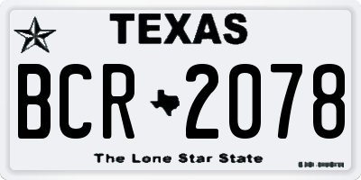 TX license plate BCR2078