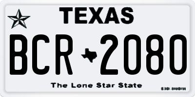 TX license plate BCR2080