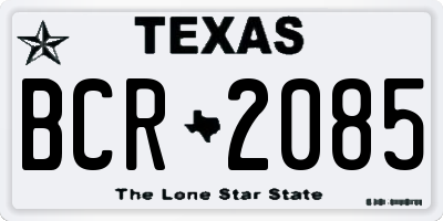 TX license plate BCR2085