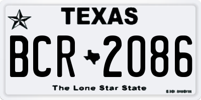 TX license plate BCR2086