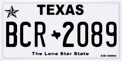 TX license plate BCR2089