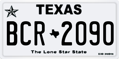 TX license plate BCR2090