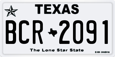 TX license plate BCR2091