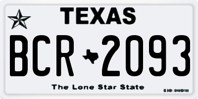 TX license plate BCR2093