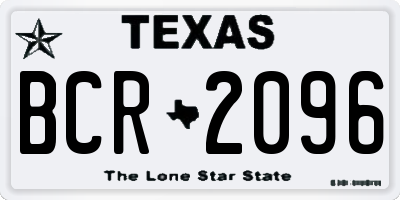 TX license plate BCR2096