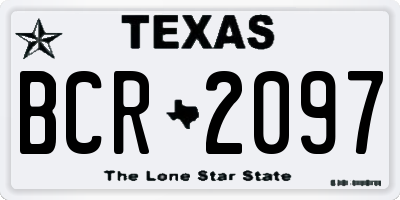 TX license plate BCR2097
