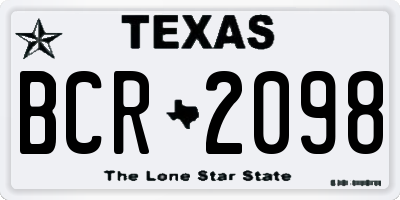 TX license plate BCR2098