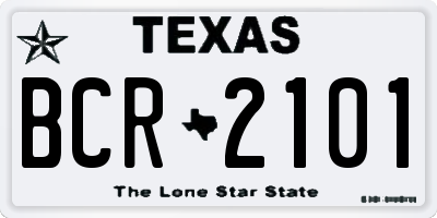 TX license plate BCR2101