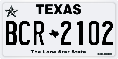 TX license plate BCR2102