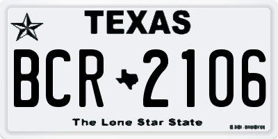 TX license plate BCR2106