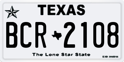TX license plate BCR2108