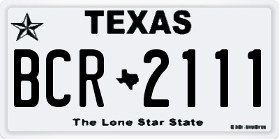 TX license plate BCR2111