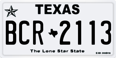 TX license plate BCR2113