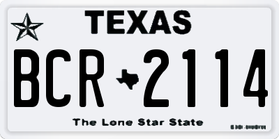 TX license plate BCR2114