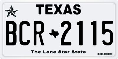 TX license plate BCR2115