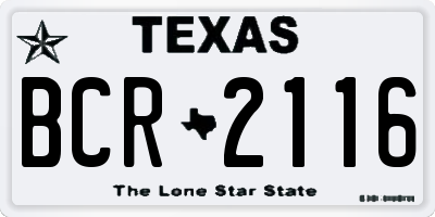 TX license plate BCR2116