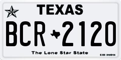 TX license plate BCR2120