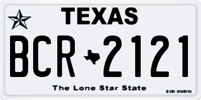 TX license plate BCR2121
