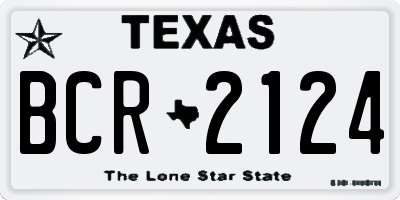 TX license plate BCR2124