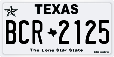 TX license plate BCR2125