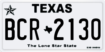 TX license plate BCR2130