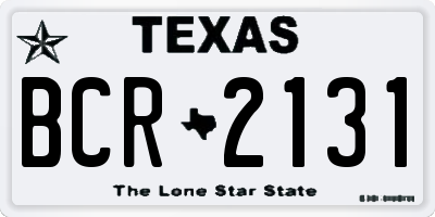 TX license plate BCR2131