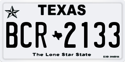 TX license plate BCR2133